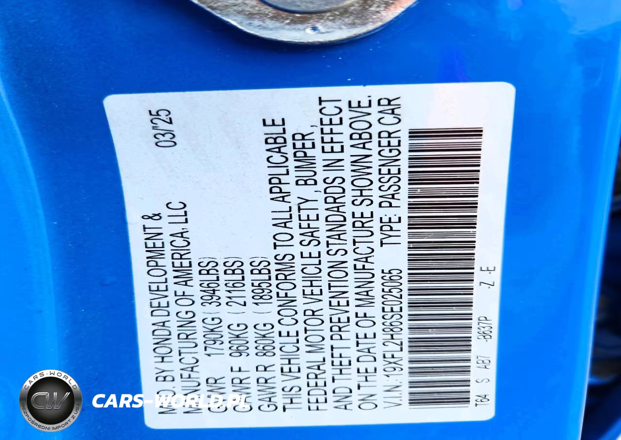 2025 Honda Civic Sport VIN:19XFL2H86SE025065 - 12