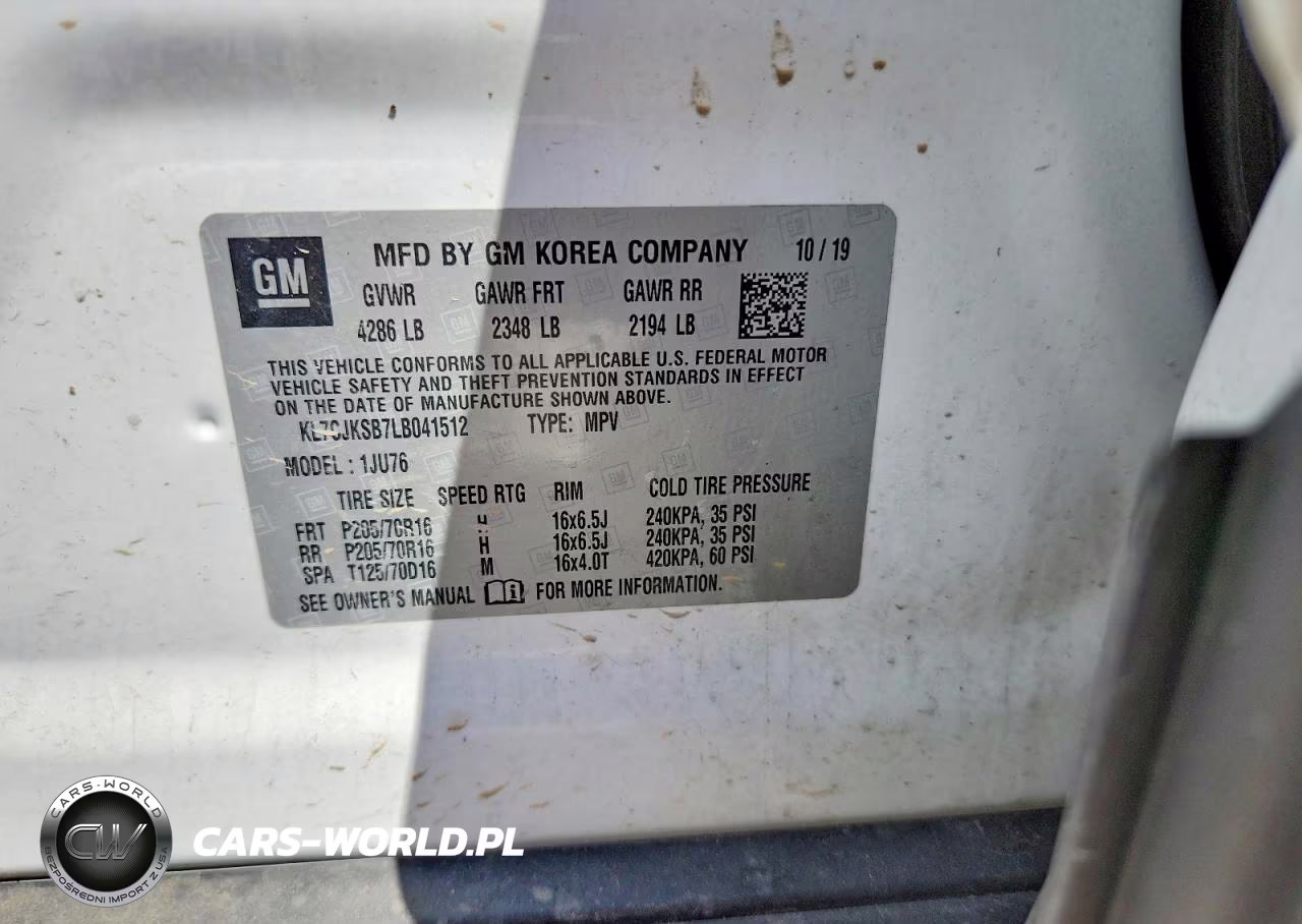 2020 Chevrolet Trax Ls VIN:KL7CJKSB7LB041512 - 13