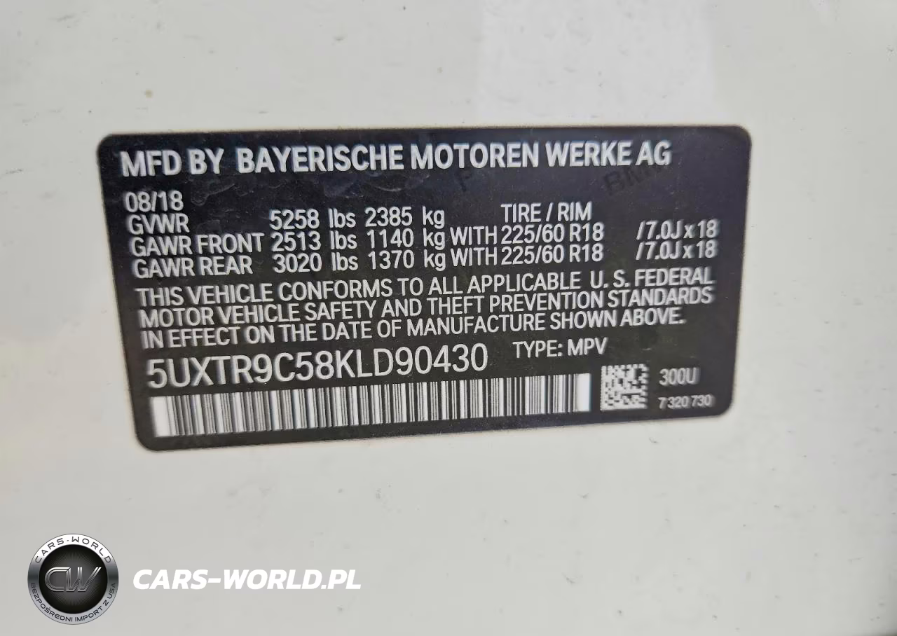 2019 BMW X3 xDrive30I VIN:5UXTR9C58KLD90430 - 12