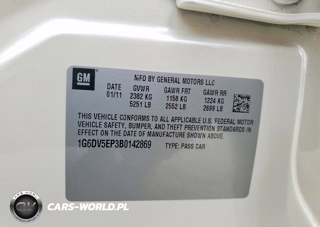 2011 Cadi Cts-V 4D 2Wd VIN:1G6DV5EP3B0142869 - 12