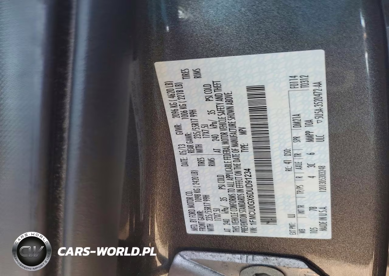2013 Ford Escape Se VIN:1FMCU0GX6DUD91234 - 13
