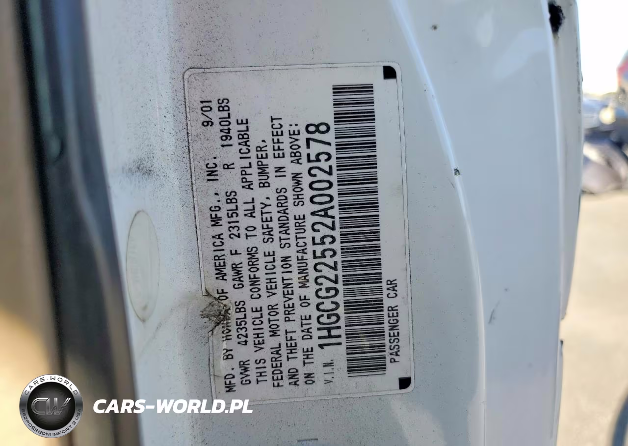 2002 Honda Accord Ex VIN:1HGCG22552A002578 - 12