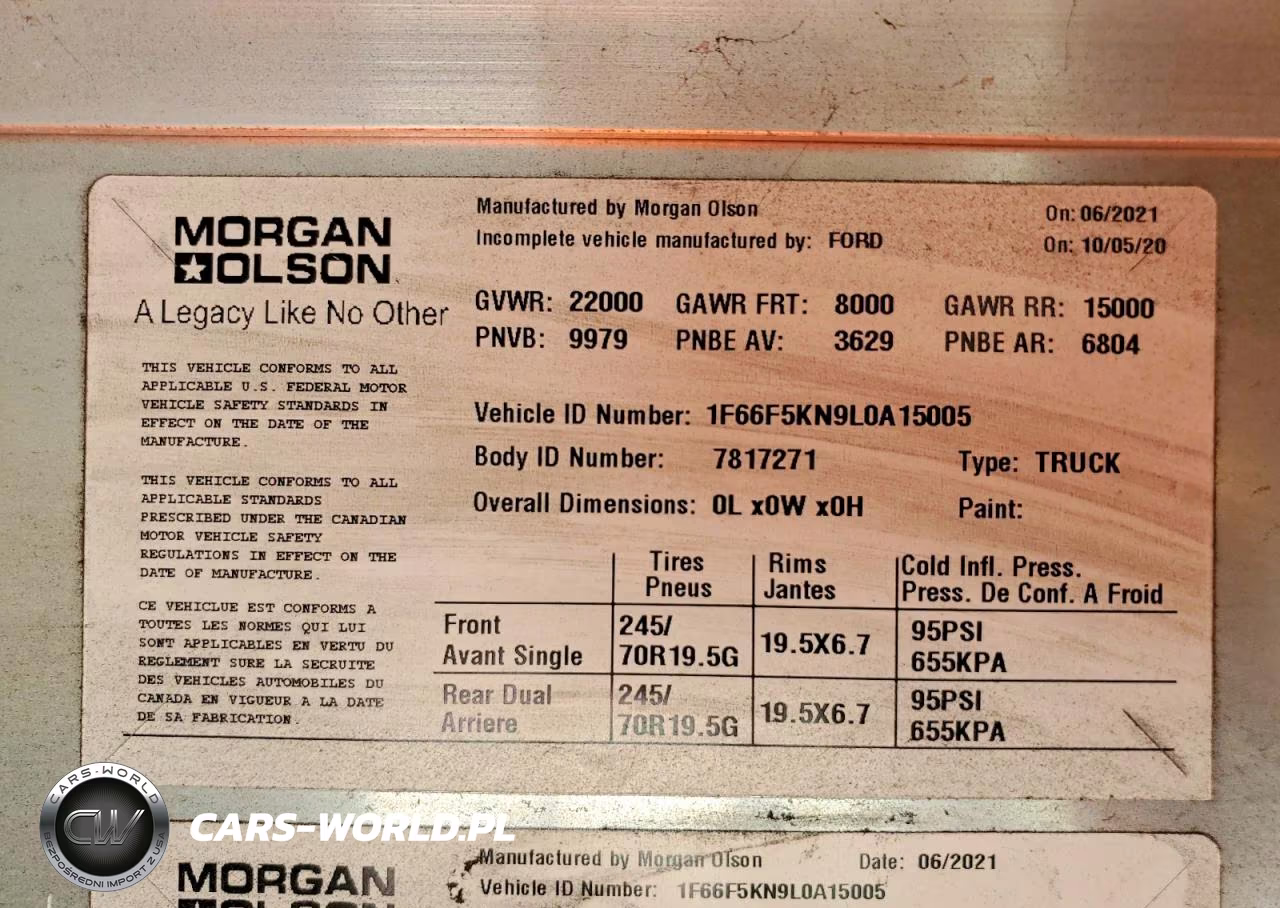 2020 Ford F59 Delivery Truck VIN:1F66F5KN9L0A15005 - 13