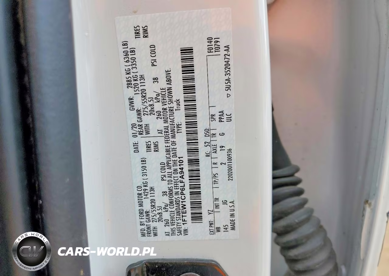 2020 Ford F150 Supercrew VIN:1FTEW1CP6LFA94101 - 12