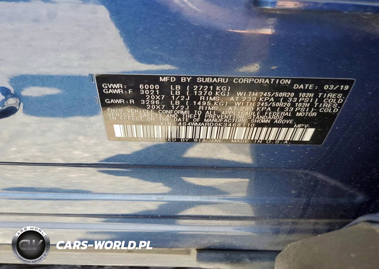 2019 Subaru Ascent Touring VIN:4S4WMARD0K3468110 - 13