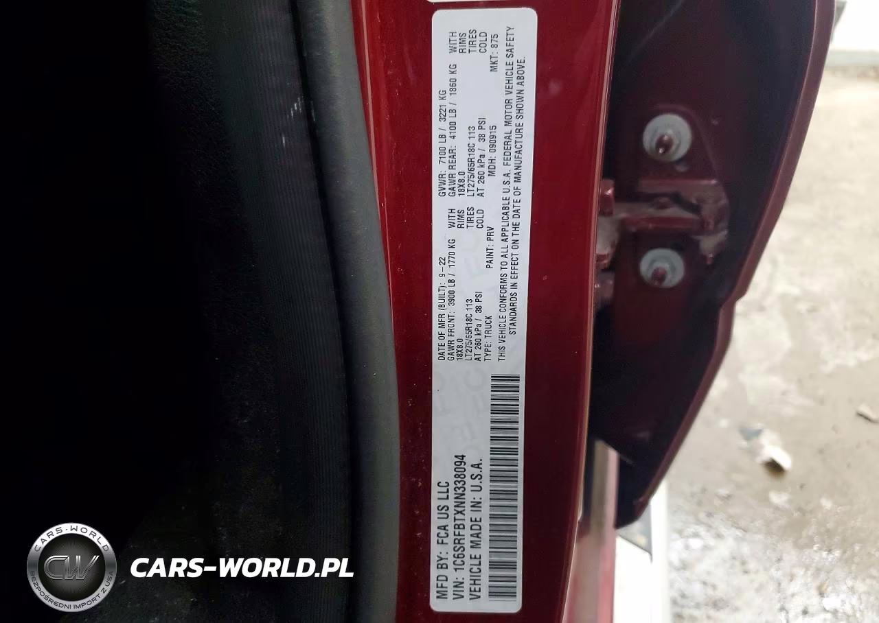 2022 Ram 1500 Big Horn VIN:1C6SRFBTXNN338094 - 12