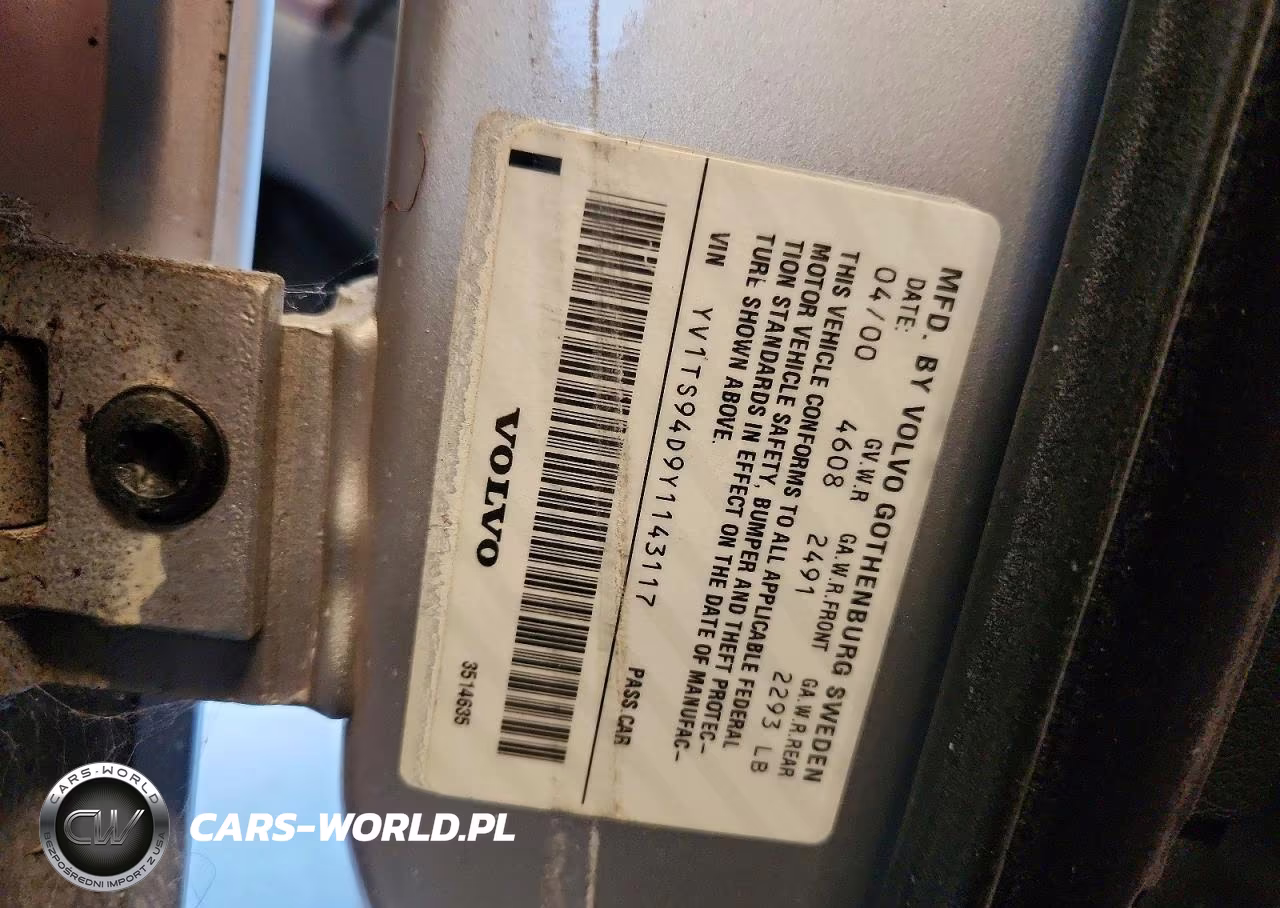 2000 Volvo S80 VIN:YV1TS94D9Y1143117 - 12