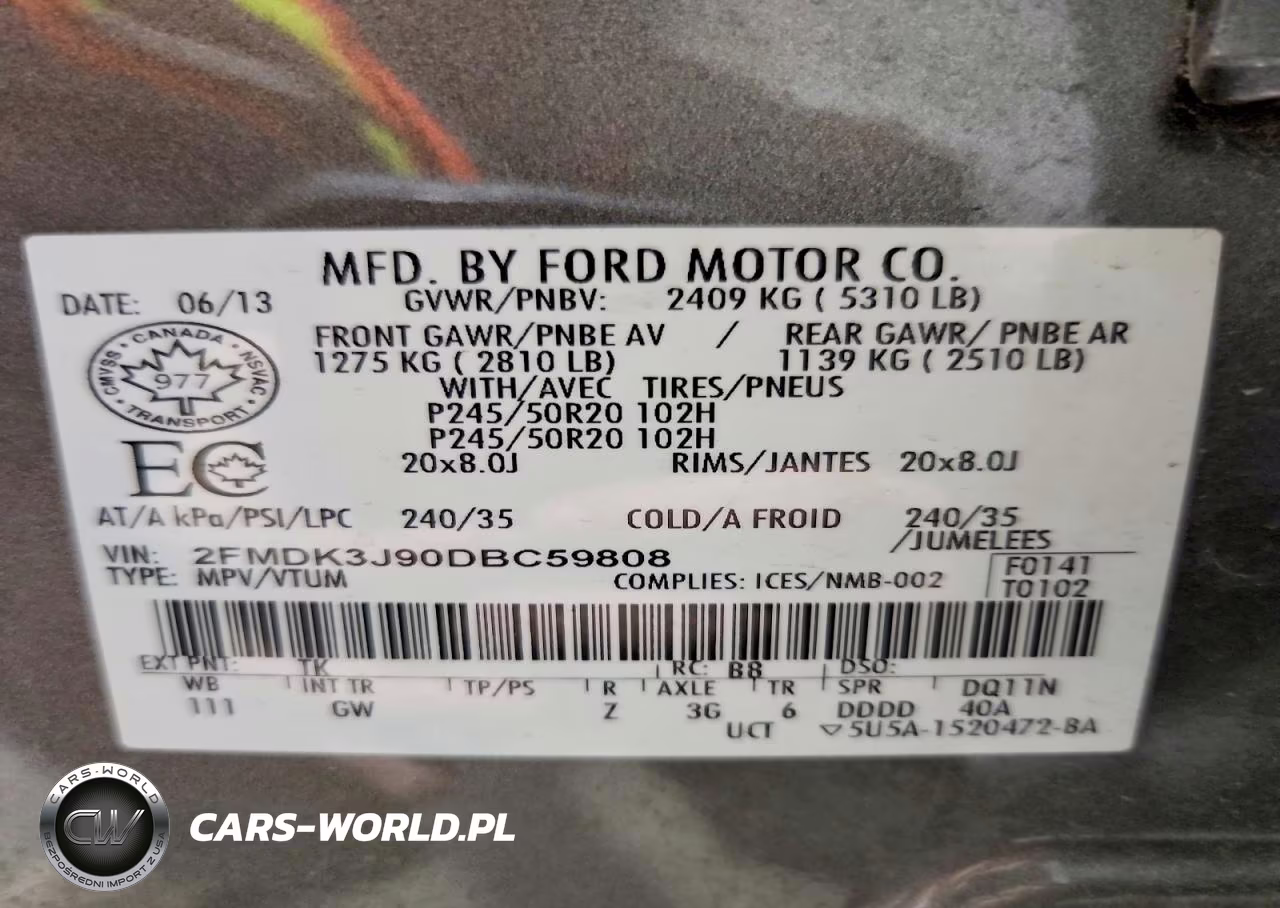 2013 Ford Edge VIN:2FMDK3J90DBC59808 - 12