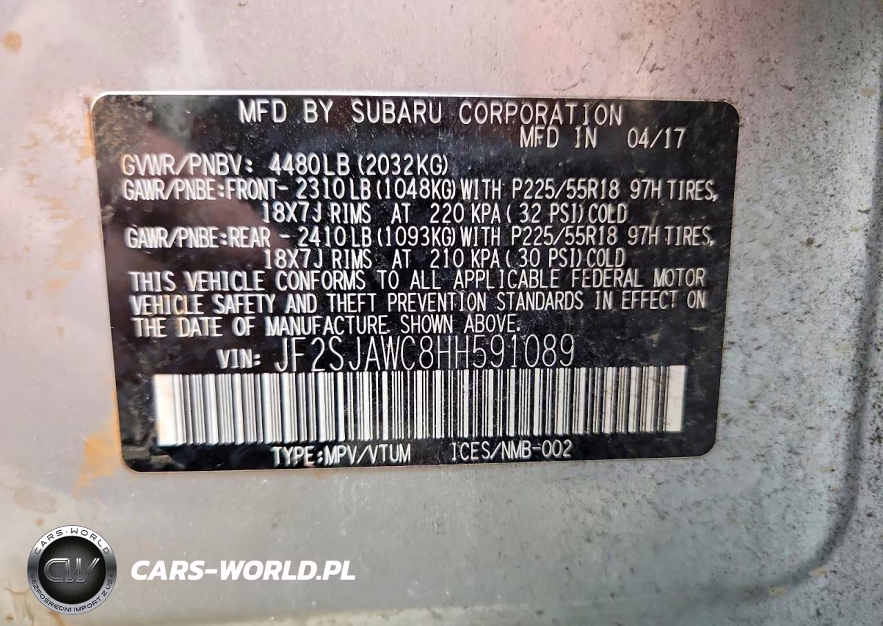 2017 Subaru Forester 2.5I Touring VIN:JF2SJAWC8HH591089 - 14