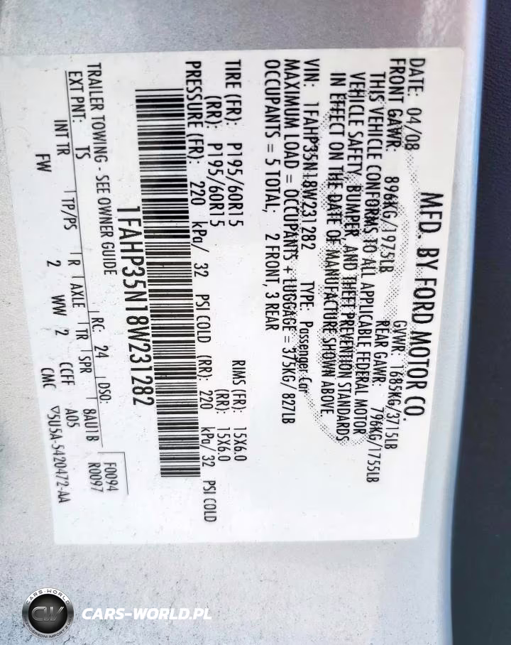 2008 Ford Focus Se VIN:1FAHP35N18W231282 - 12