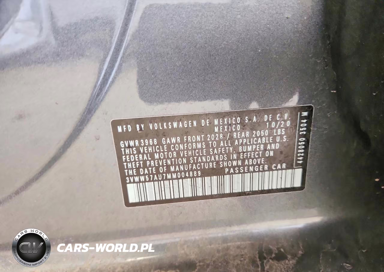 2021 Volkswagen Golf VIN:3VWW57AU7MM004889 - 12