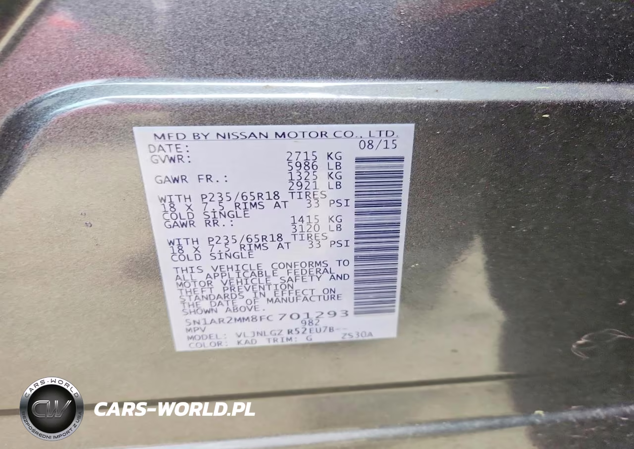 2015 Nissan Pathfinder Sl VIN:5N1AR2MM8FC701293 - 13