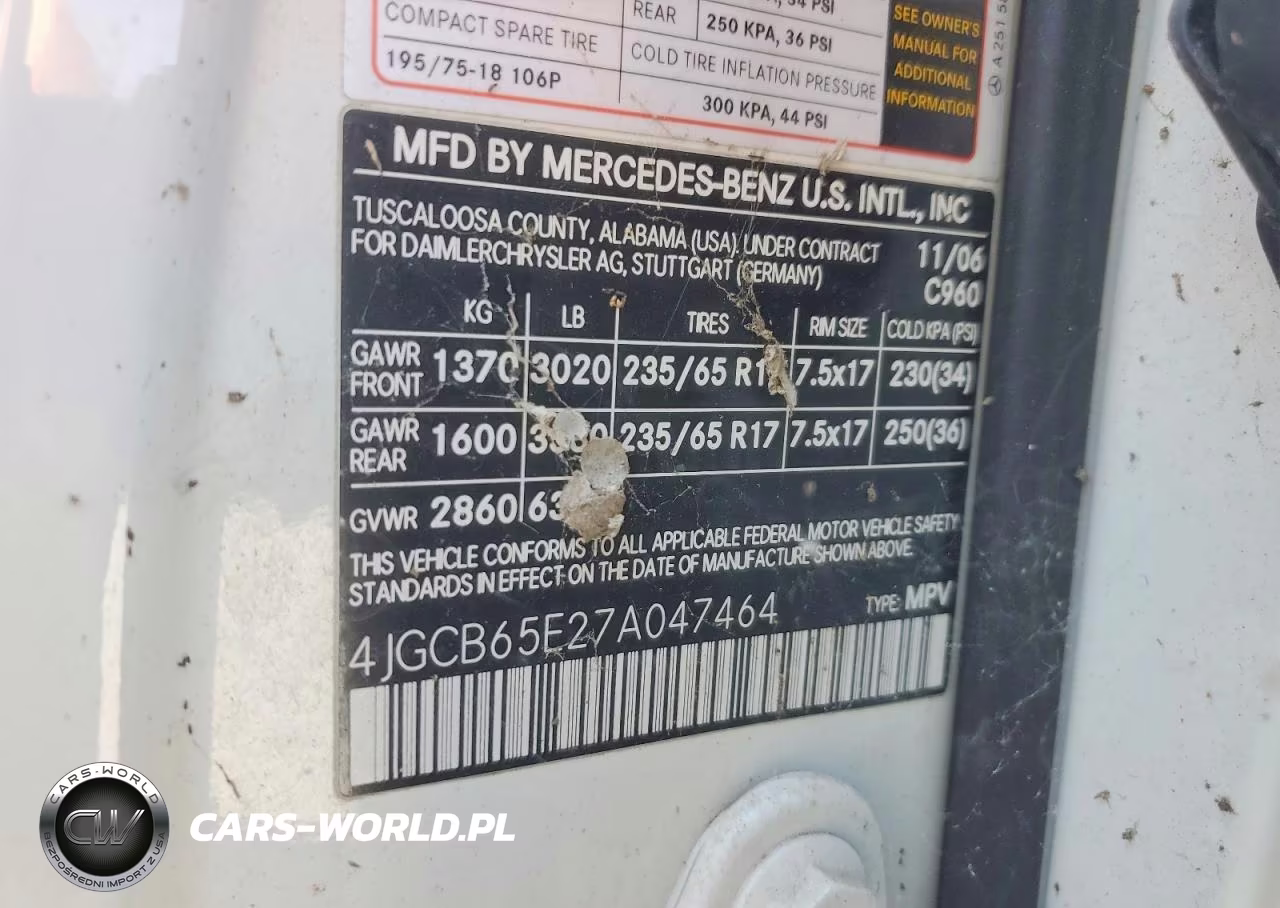 2007 Mercedes-Benz R 350 VIN:4JGCB65E27A047464 - 12