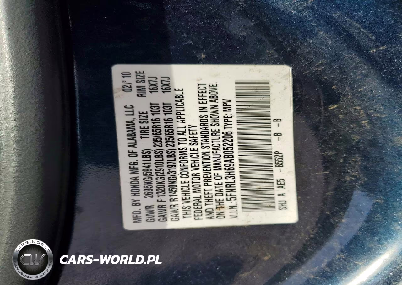 2010 Honda Odyssey Exl VIN:5FNRL3H69AB052206 - 13