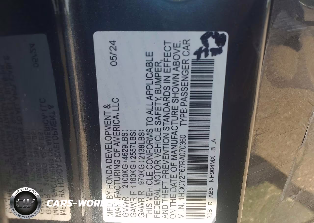 2024 Honda Accord Hybrid Exl VIN:1HGCY2F67RA070360 - 12