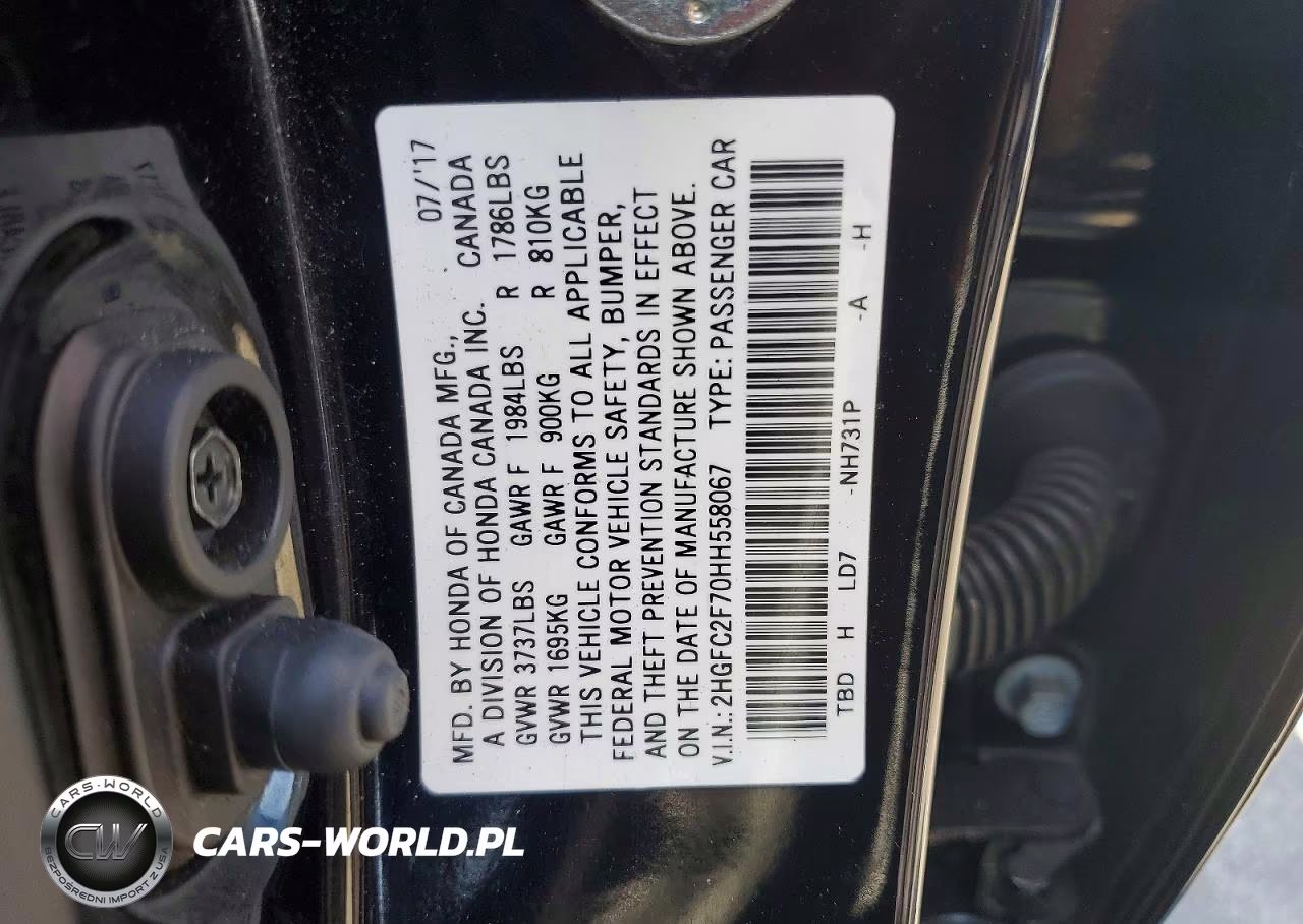 2017 Honda Civic Ex VIN:2HGFC2F70HH558067 - 12