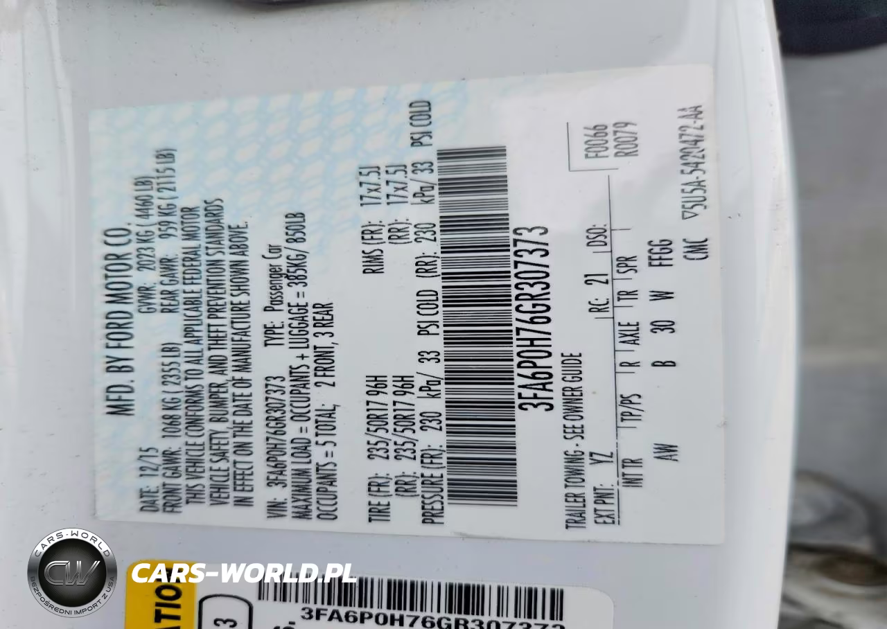 2016 Ford Fusion Se VIN:3FA6P0H76GR307373 - 12