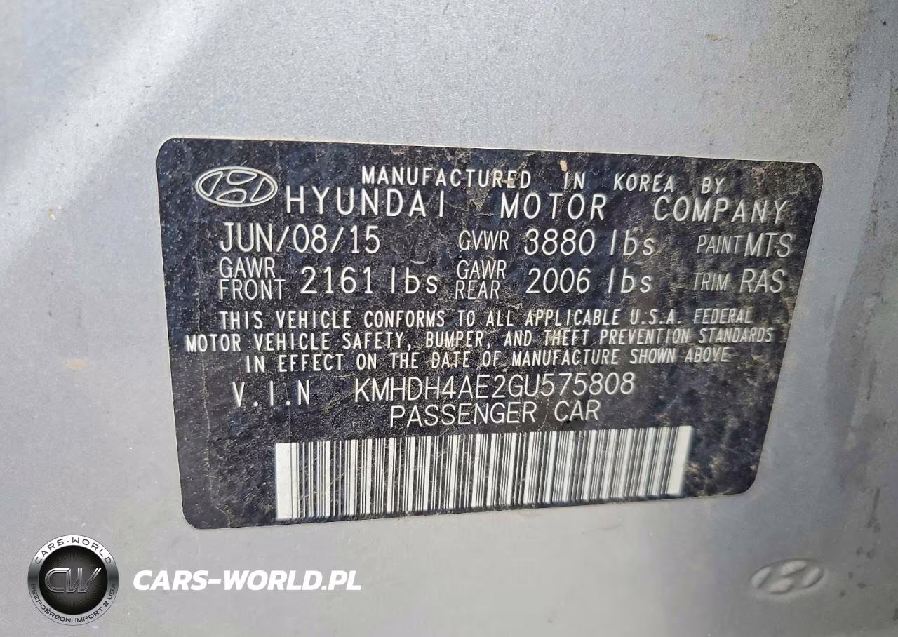 2016 Hyundai Elantra Limited VIN:KMHDH4AE2GU575808 - 12