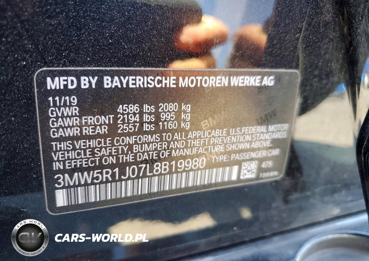 2020 BMW 330I VIN:3MW5R1J07L8B19980 - 12