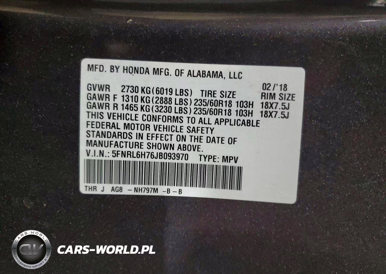2018 Honda Odyssey Exl VIN:5FNRL6H76JB093970 - 13