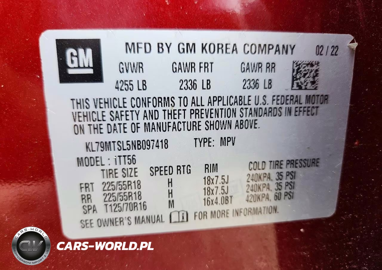 2022 Chevrolet Trailblazer Rs VIN:KL79MTSL5NB097418 - 14