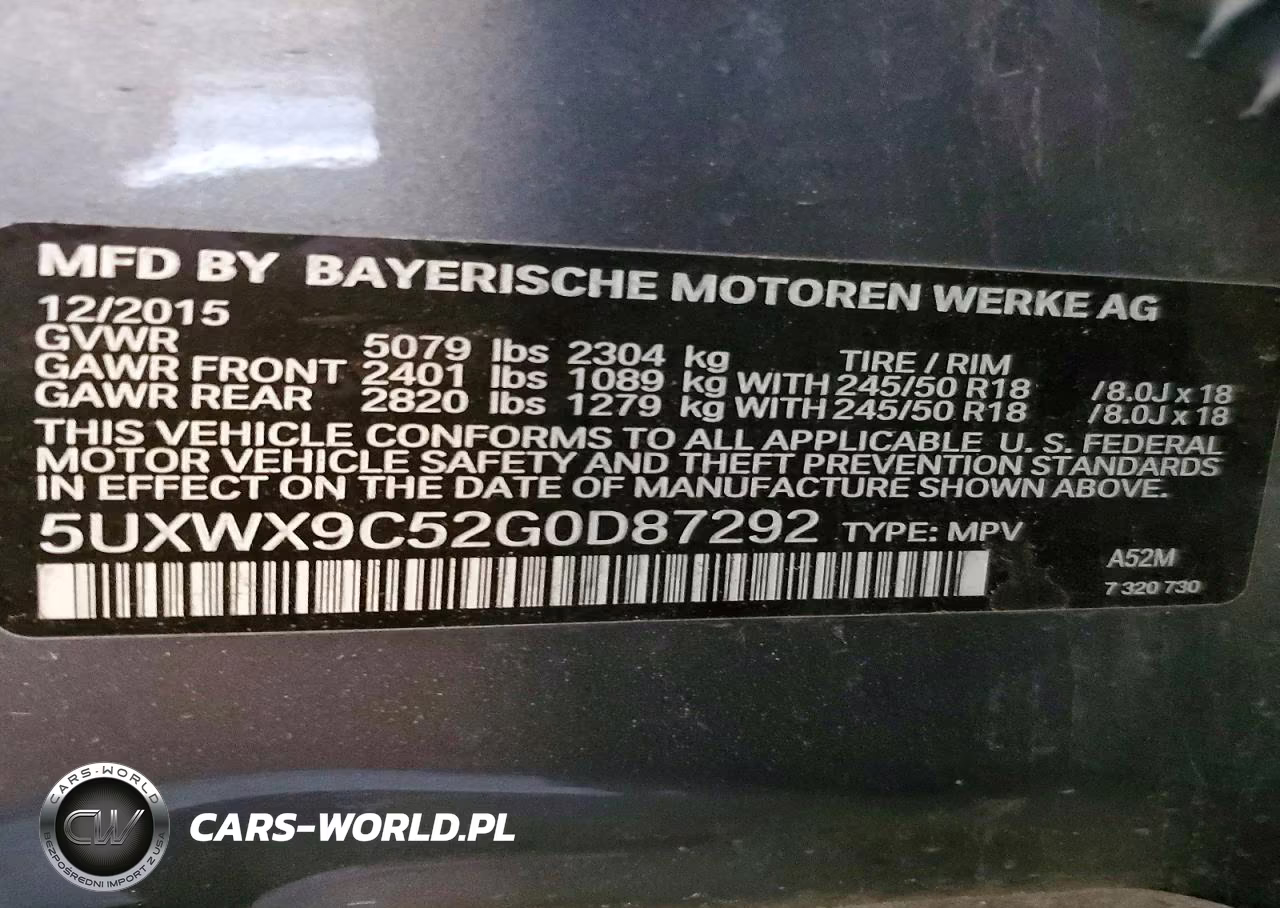 2016 BMW X3 xDrive28I VIN:5UXWX9C52G0D87292 - 14
