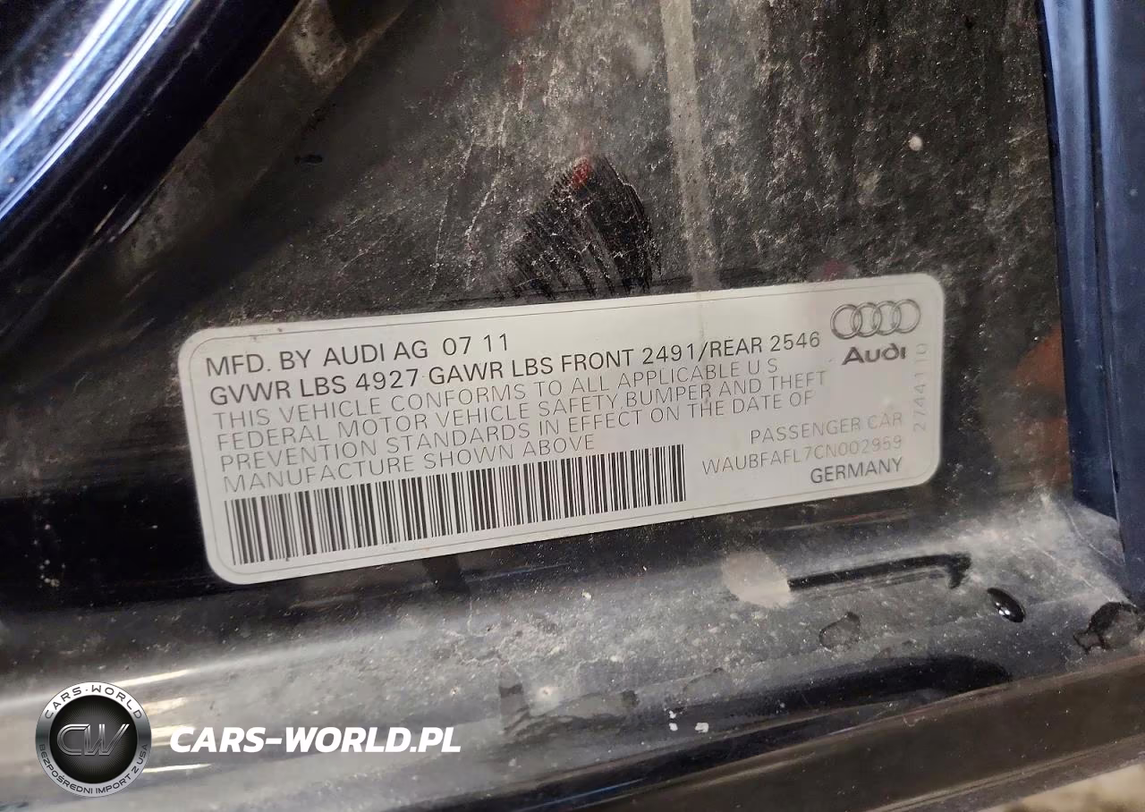 2012 Audi A4 Premium VIN:WAUBFAFL7CN002959 - 12