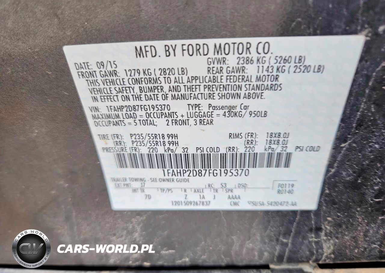 2015 Ford Taurus Se VIN:1FAHP2D87FG195370 - 12