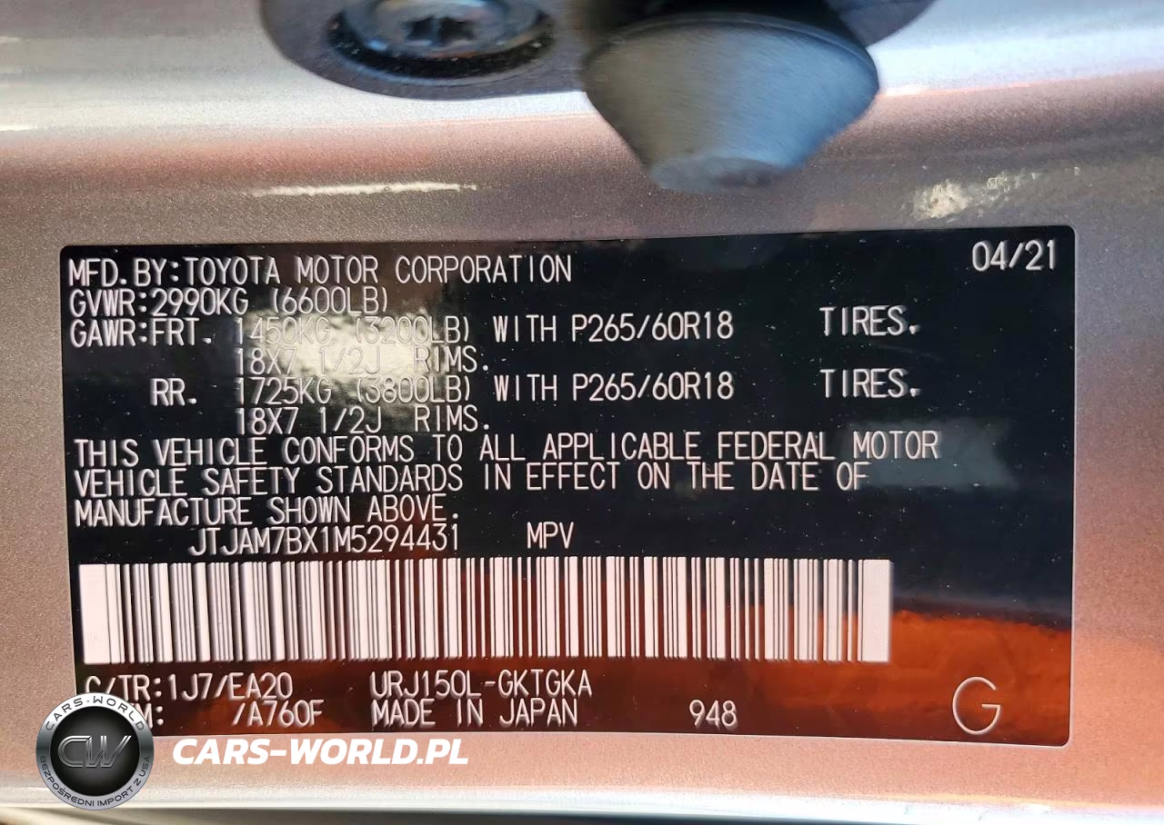 2021 Lexus Gx 460 Premium VIN:JTJAM7BX1M5294431 - 13