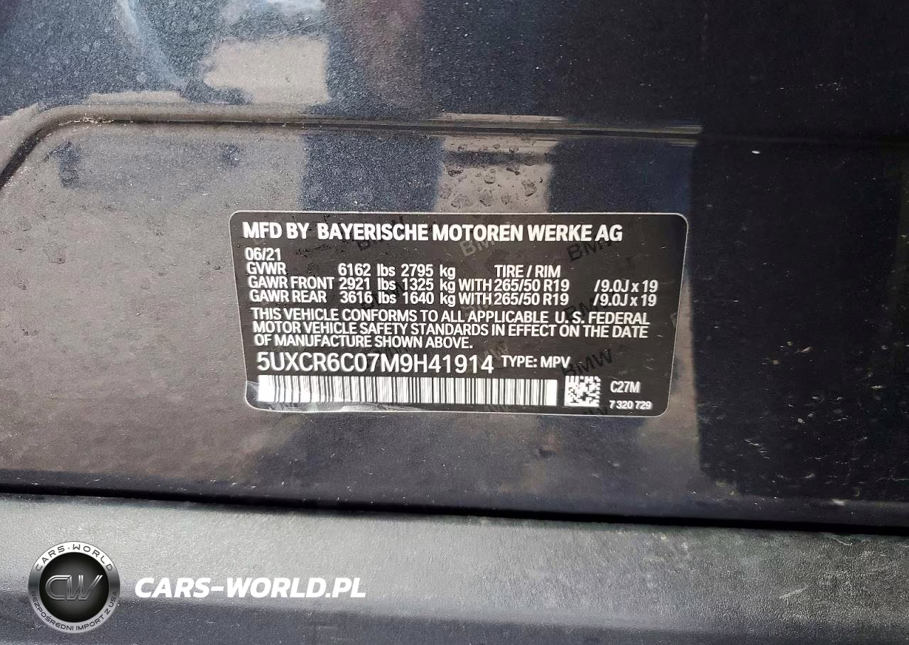 2021 BMW X5 xDrive40I VIN:5UXCR6C07M9H41914 - 13