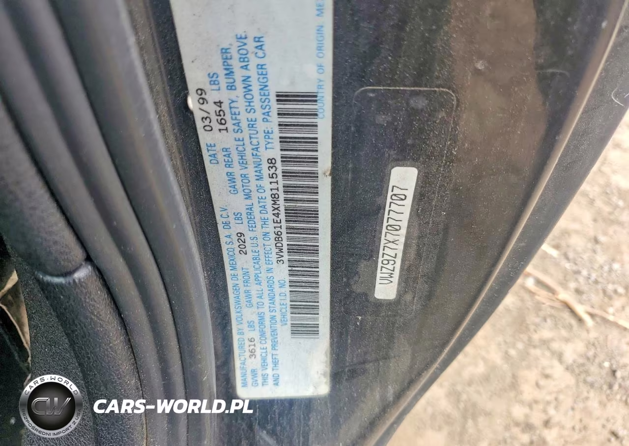 1999 Volkswagen Cabrio Gls VIN:3VWDB61E4XM811538 - 12