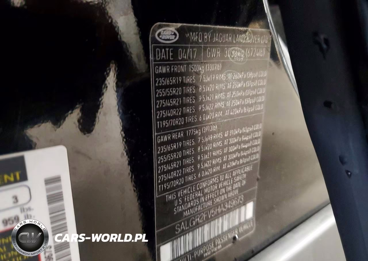 2017 Land Rover Range Rover VIN:SALGR2FV5HA349673 - 13