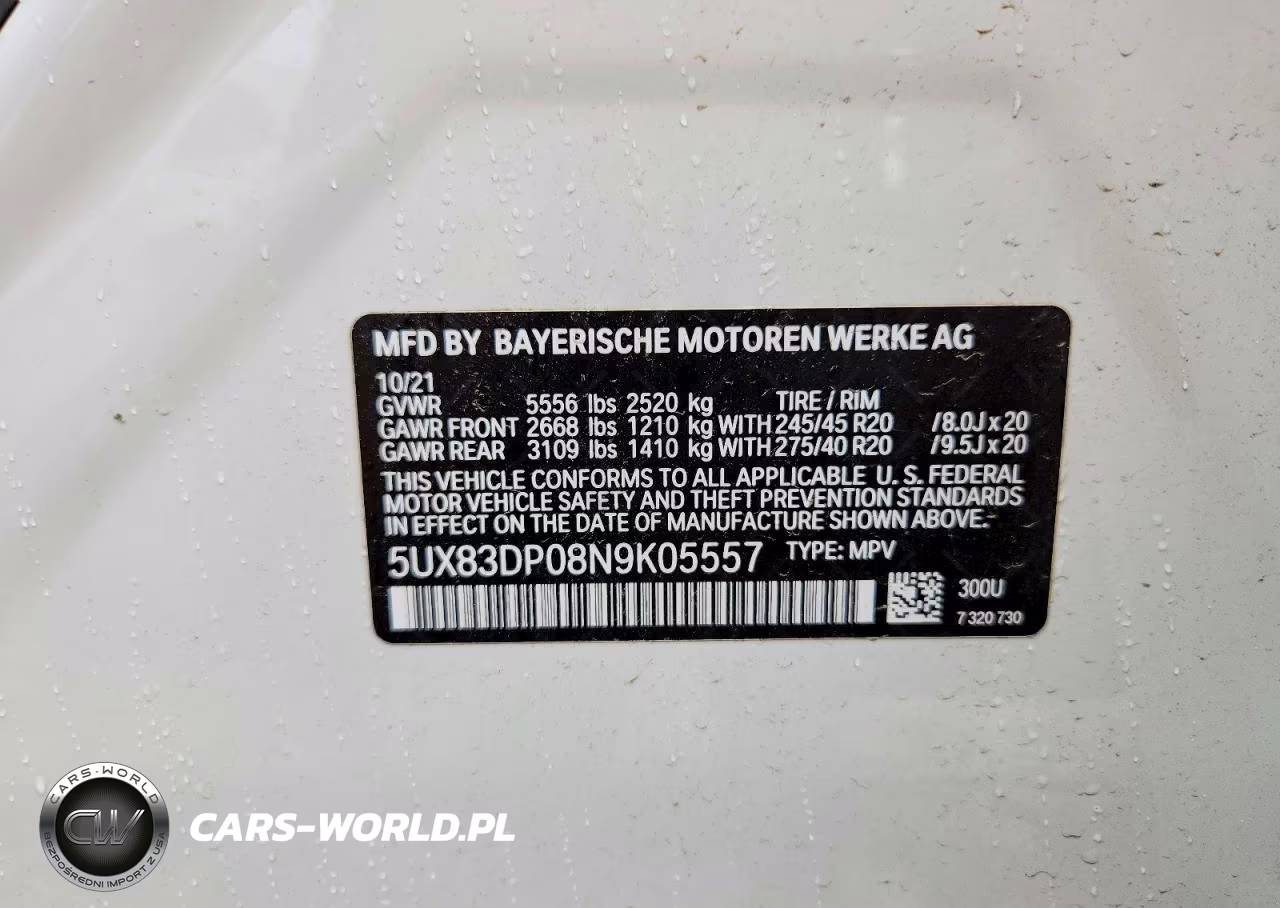 2022 BMW X3 VIN:5UX83DP08N9K05557 - 13