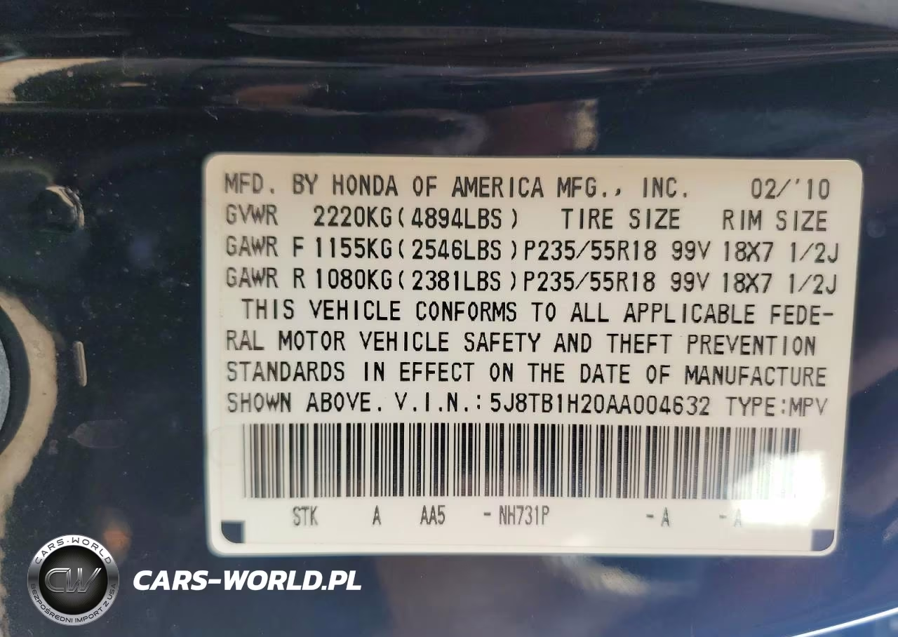 2010 Acura Rdx VIN:5J8TB1H20AA004632 - 12