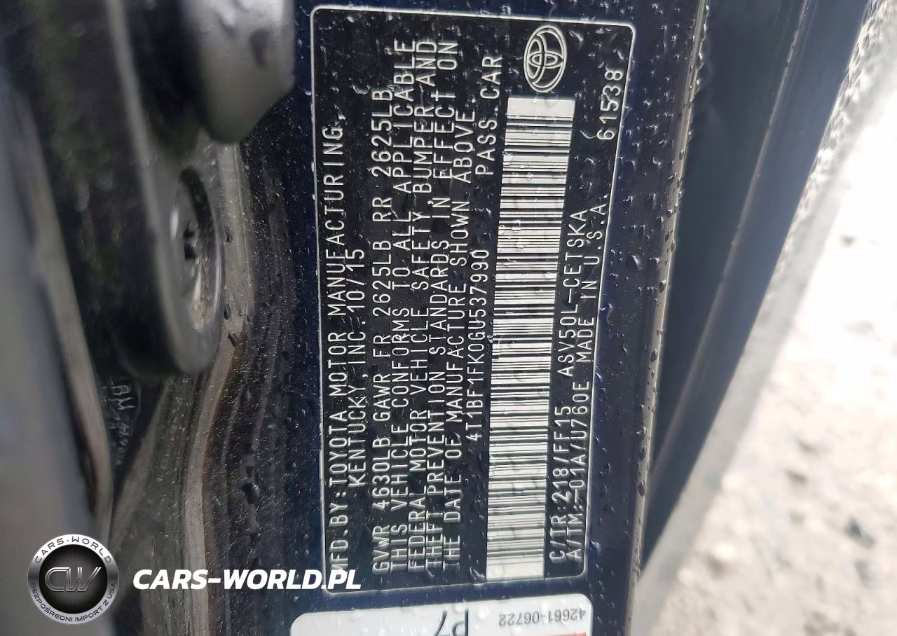 2016 Toyota Camry Se VIN:4T1BF1FK0GU537990 - 13