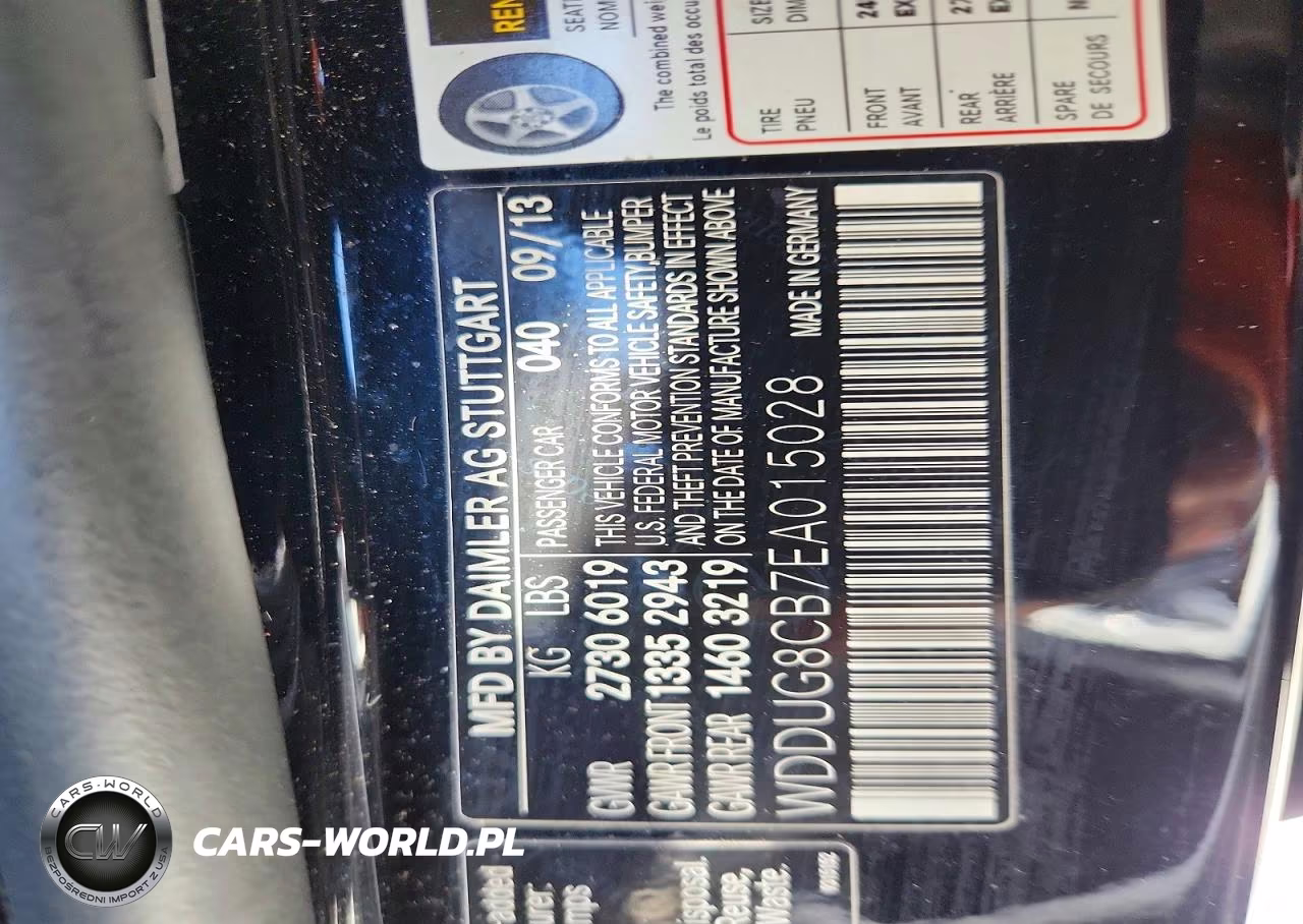 2014 Mercedes-Benz S 550 VIN:WDDUG8CB7EA015028 - 12