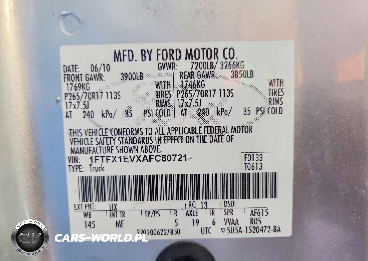 2010 Ford F150 Super Cab VIN:1FTFX1EVXAFC80721 - 12