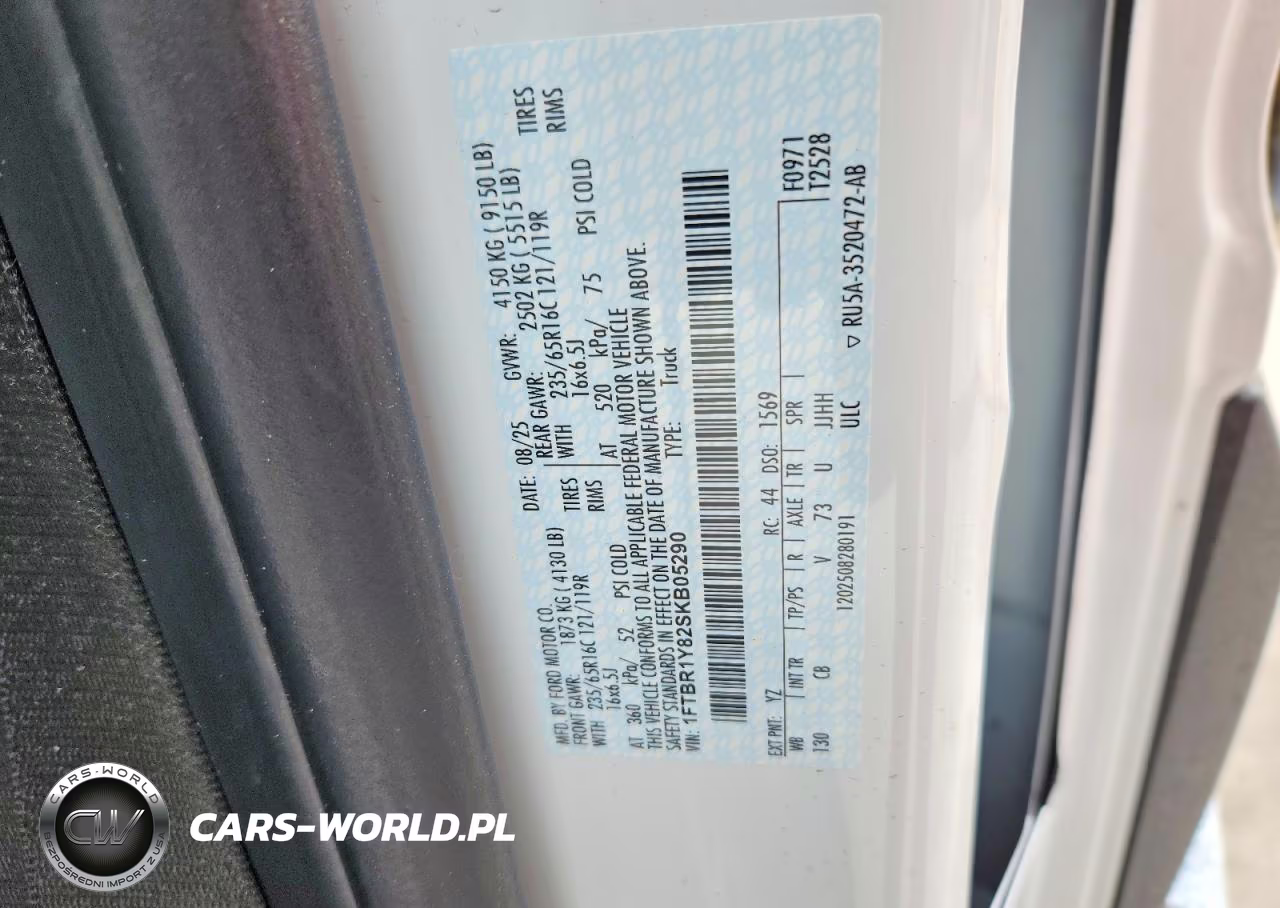 2025 Ford Transit T-250 VIN:1FTBR1Y82SKB05290 - 13