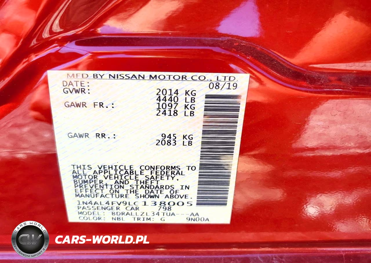 2020 Nissan Altima Platinum VIN:1N4AL4FV9LC138005 - 12