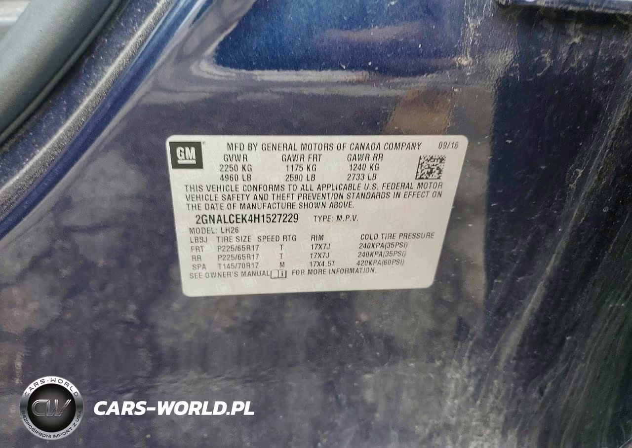 2017 Chevrolet Equinox VIN:2GNALCEK4H1527229 - 14