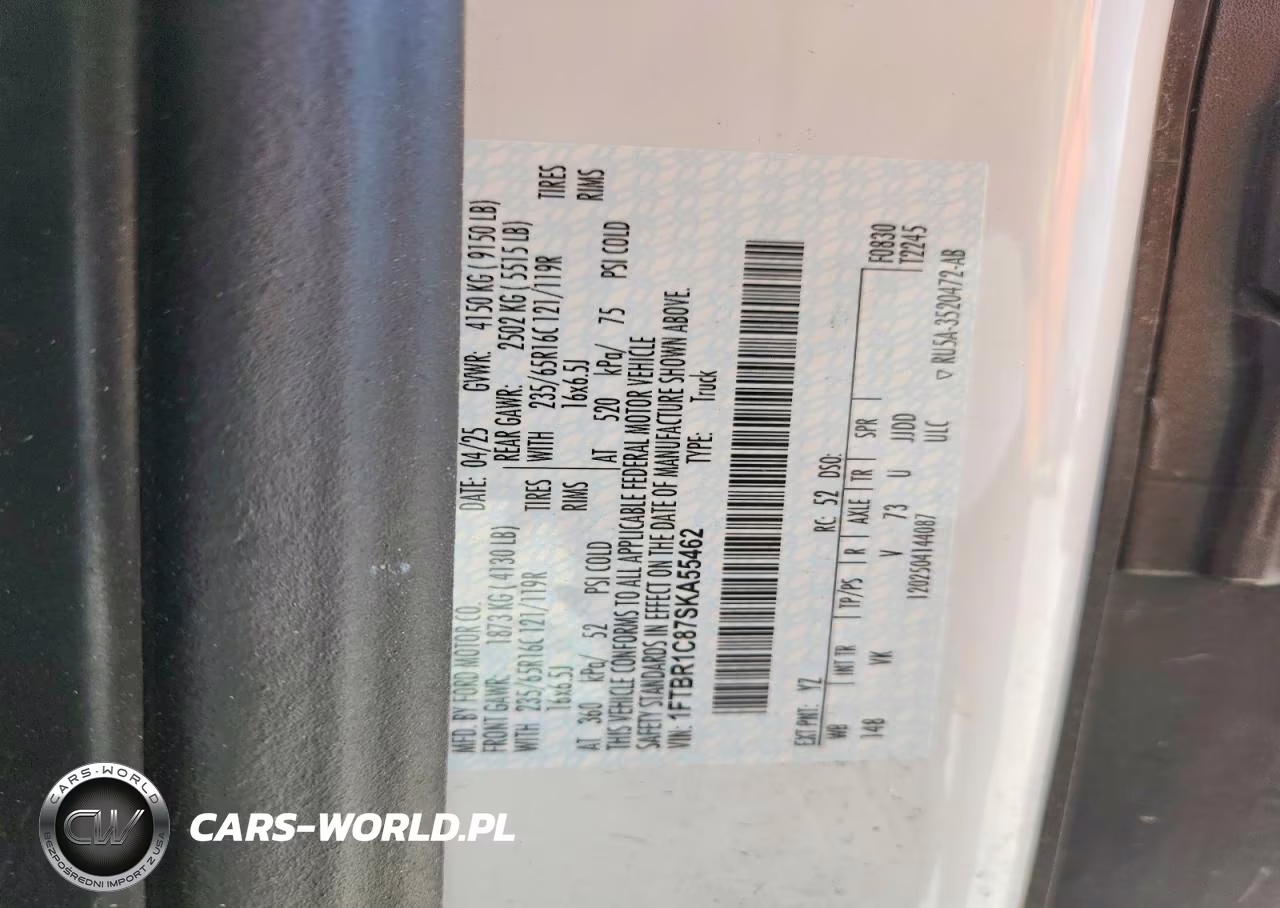 2025 Ford Transit T-250 VIN:1FTBR1C87SKA55462 - 13