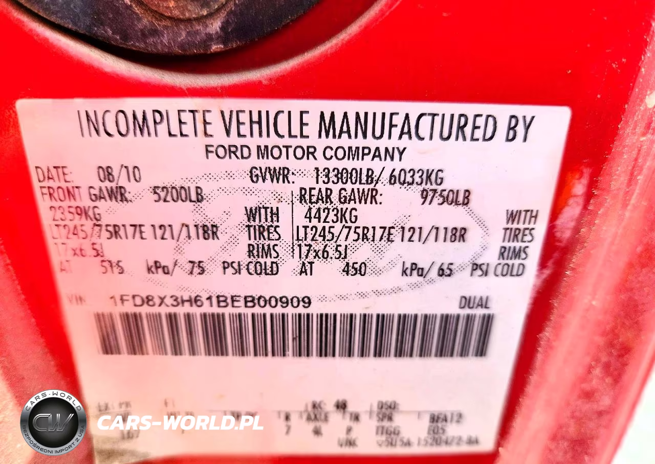 2011 Ford F350 Super Duty VIN:1FD8X3H61BEB00909 - 12