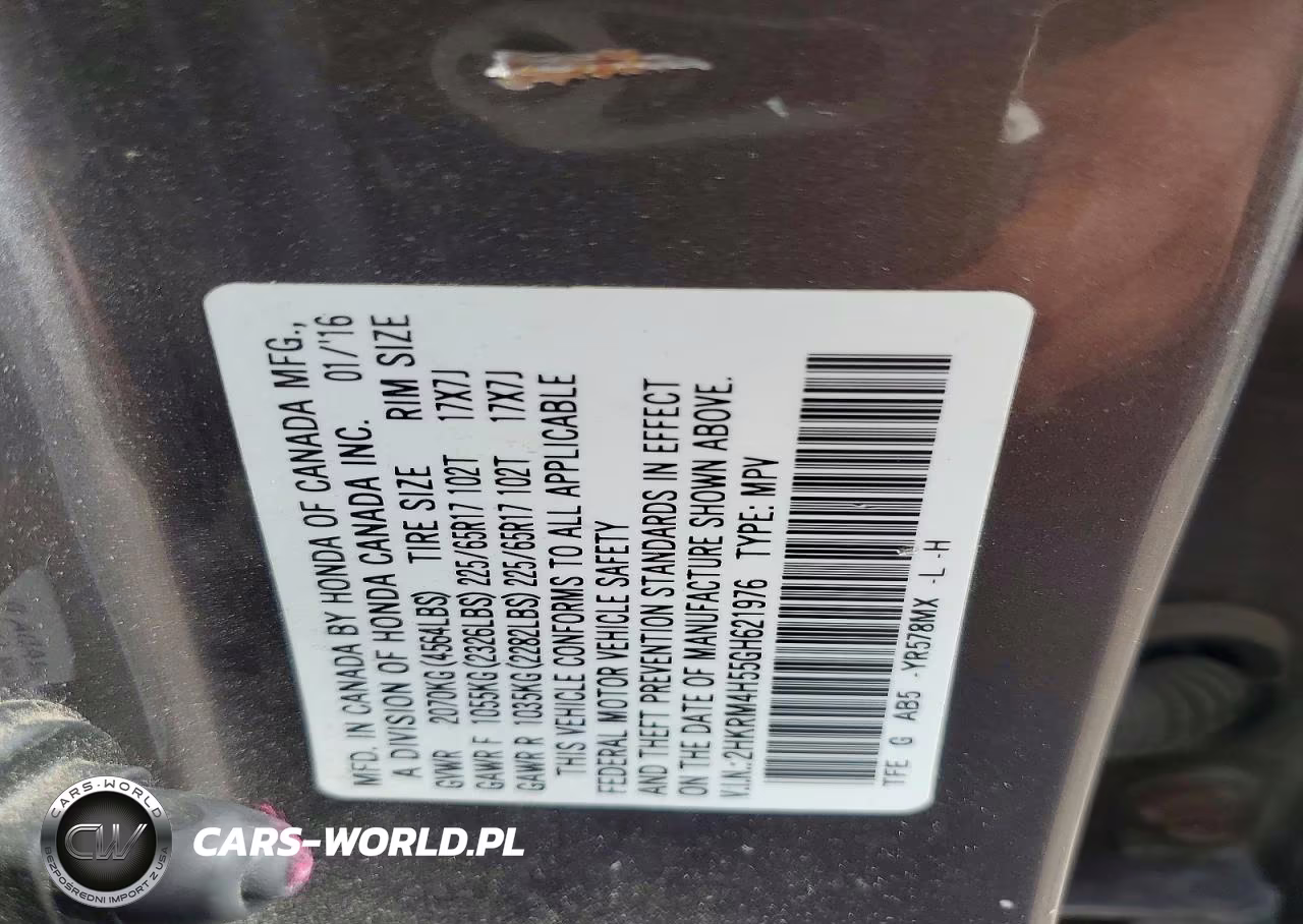 2016 Honda Cr-V Ex VIN:2HKRM4H55GH621976 - 13