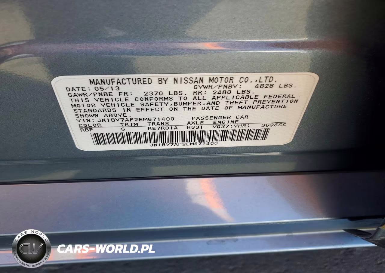 2014 Infiniti Q50 Base VIN:JN1BV7AP2EM671400 - 12