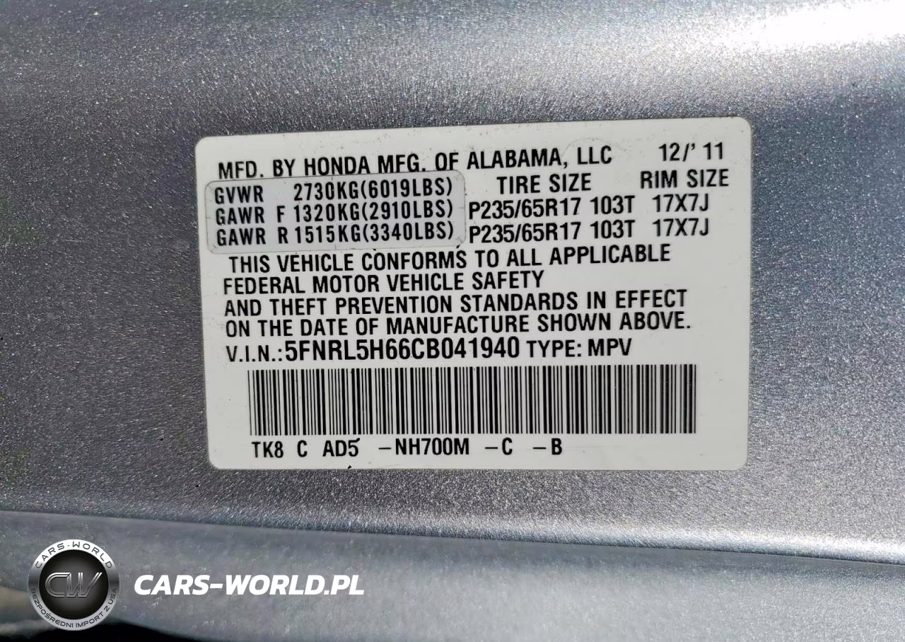 2012 Honda Odyssey Exl VIN:5FNRL5H66CB041940 - 13