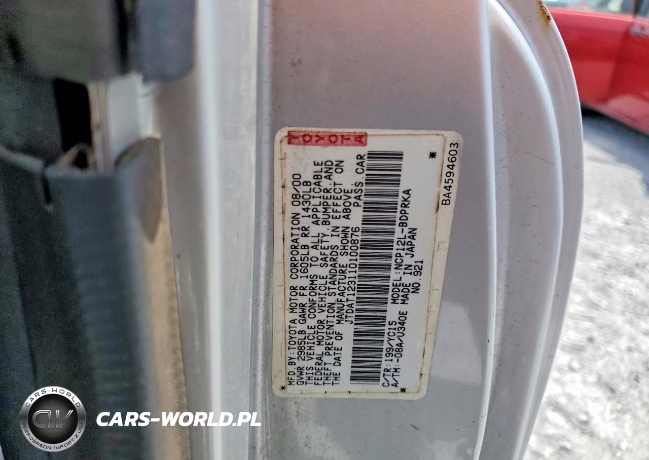 2001 Toyota Echo Base VIN:JTDAT123110100876 - 12