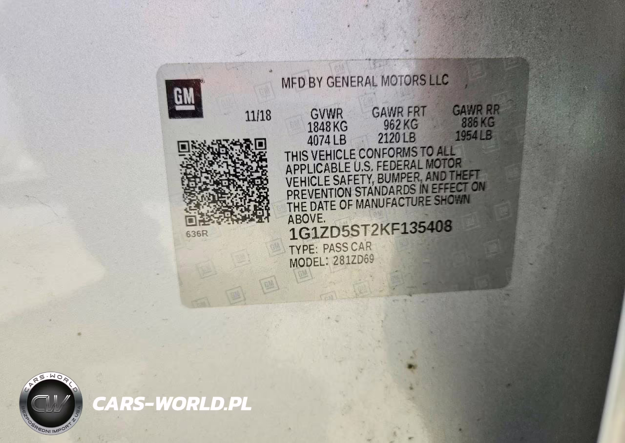 2019 Chevrolet Malibu Lt VIN:1G1ZD5ST2KF135408 - 12