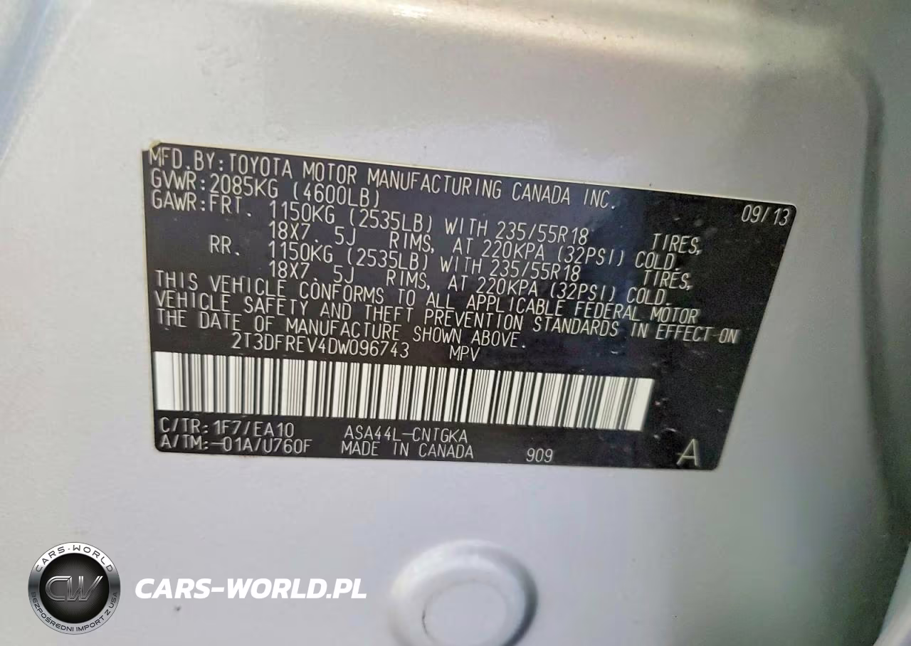 2013 Toyota Rav4 Limited VIN:2T3DFREV4DW096743 - 13