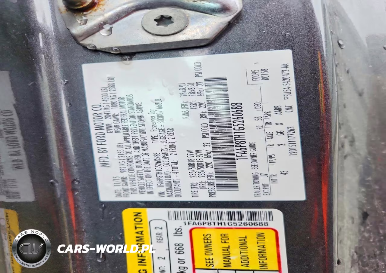 2016 Ford Mustang VIN:1FA6P8TH1G5260688 - 12