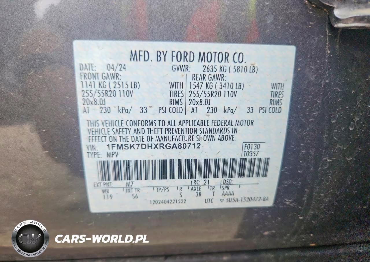 2024 Ford Explorer Xlt VIN:1FMSK7DHXRGA80712 - 13